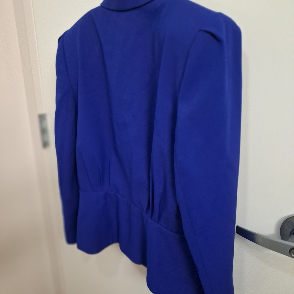 Le Suit Paris Of New York Royal Blue Womens Blazer 14 - Picture 7 of 9